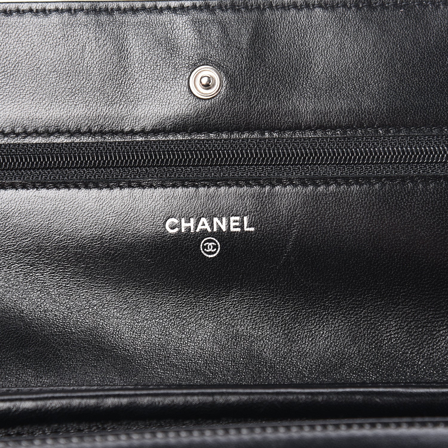 Chanel Lambskin Quilted Wallet On Chain WOC Black 6 of 14