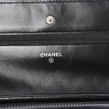 Chanel Lambskin Quilted Wallet On Chain WOC Black 6 of 14