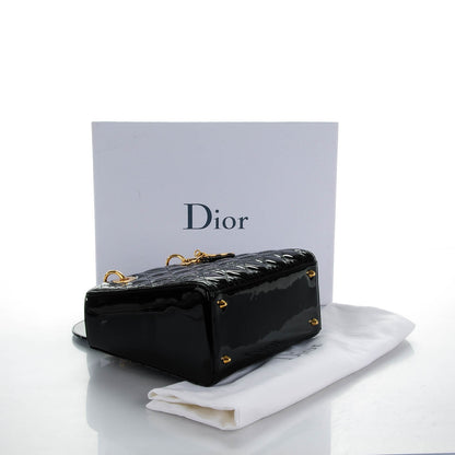Christian Dior Patent Cannage Medium Lady Dior Black 4 of 7
