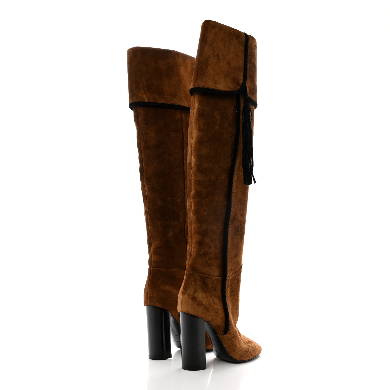 Saint Laurent Suede Over The Knee Boots 36 Brown 4 of 6