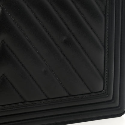 Chanel Calfskin Chevron Quilted Medium Boy Flap Black 10 of 13