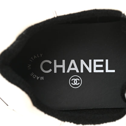 Chanel Calfskin Womens Logo Sneakers 39.5 White Black 7 of 8