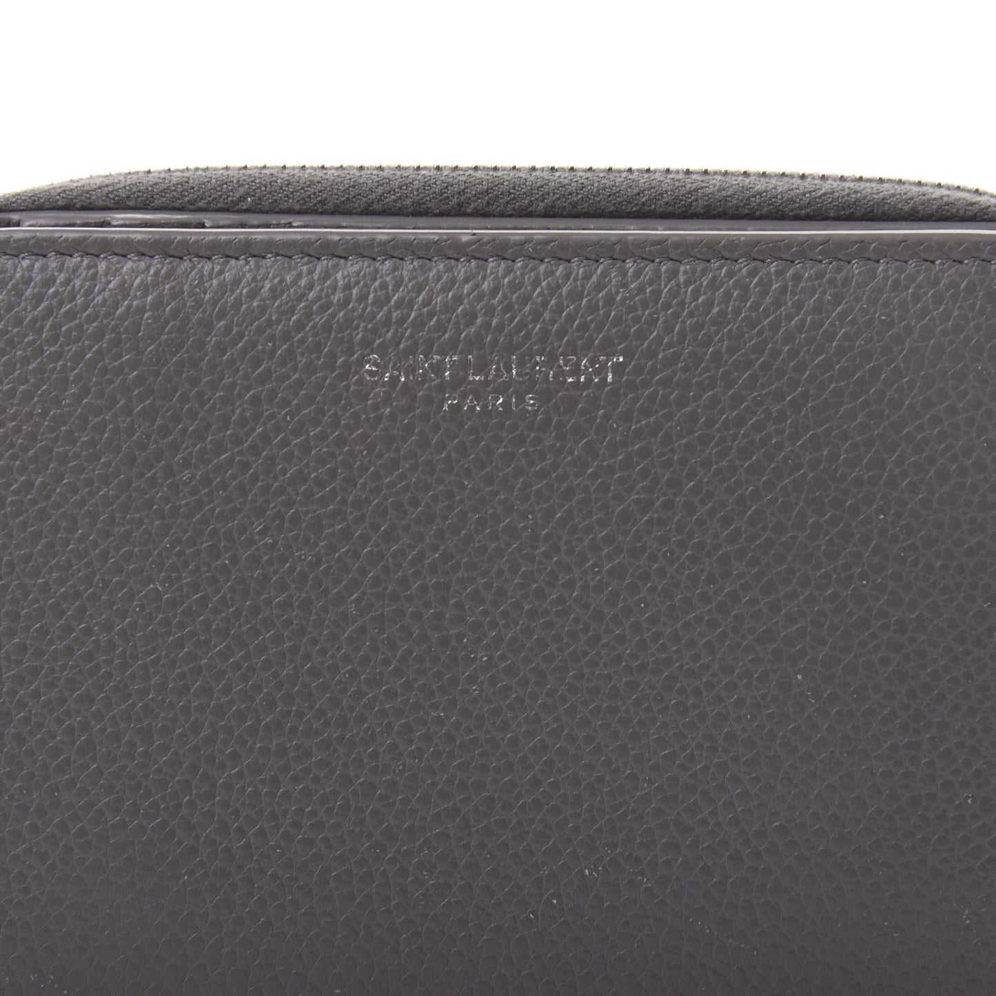Grained Calfskin Rive Gauche Compact Zip Around Wallet Fog