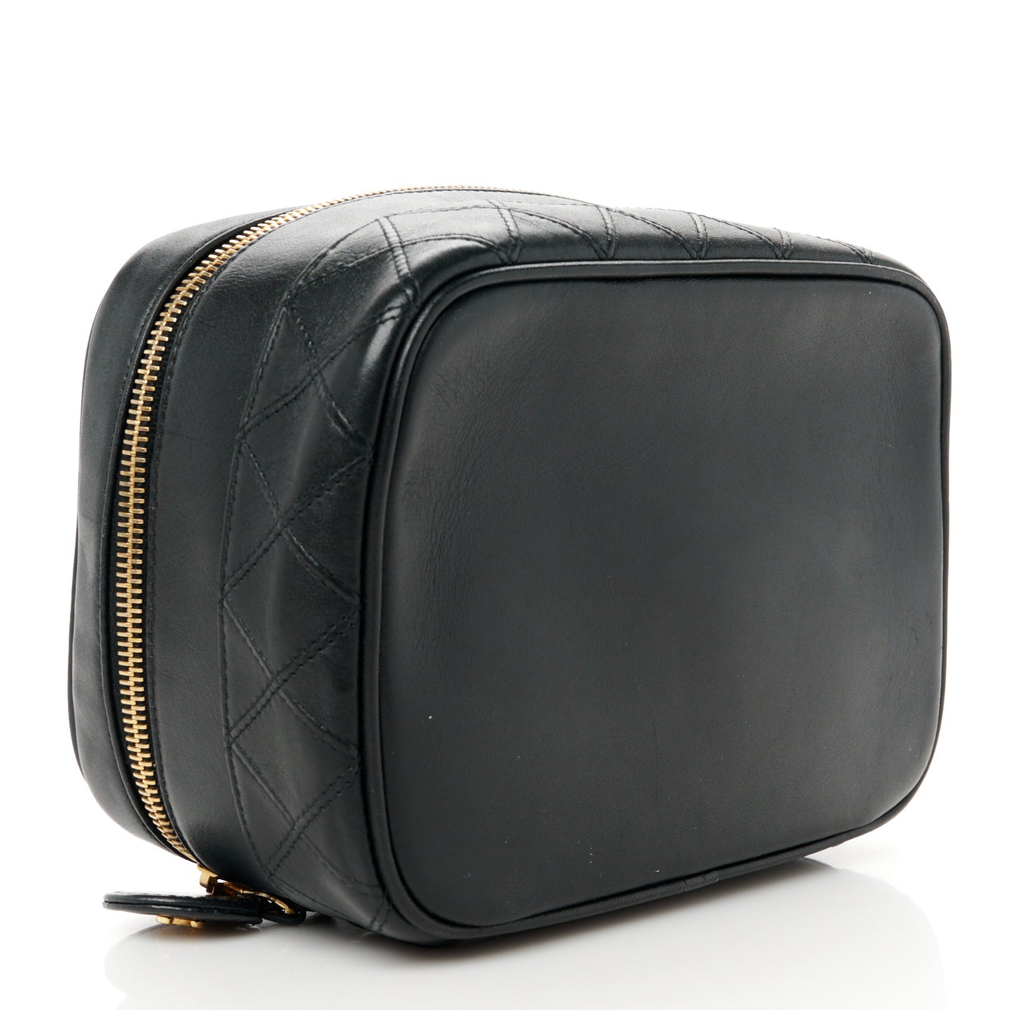 Lambskin Vanity Cosmetic Case Black