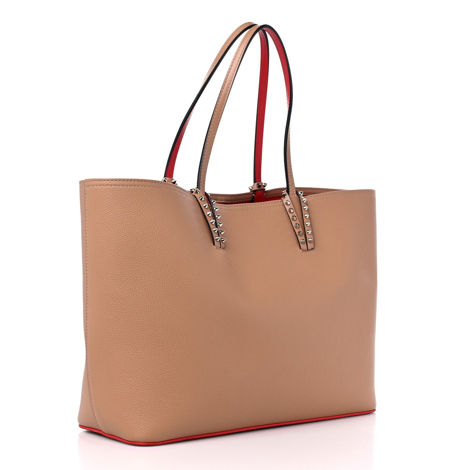 Christian Louboutin Calfskin Spikes East West Cabata Tote Nude 3 of 13