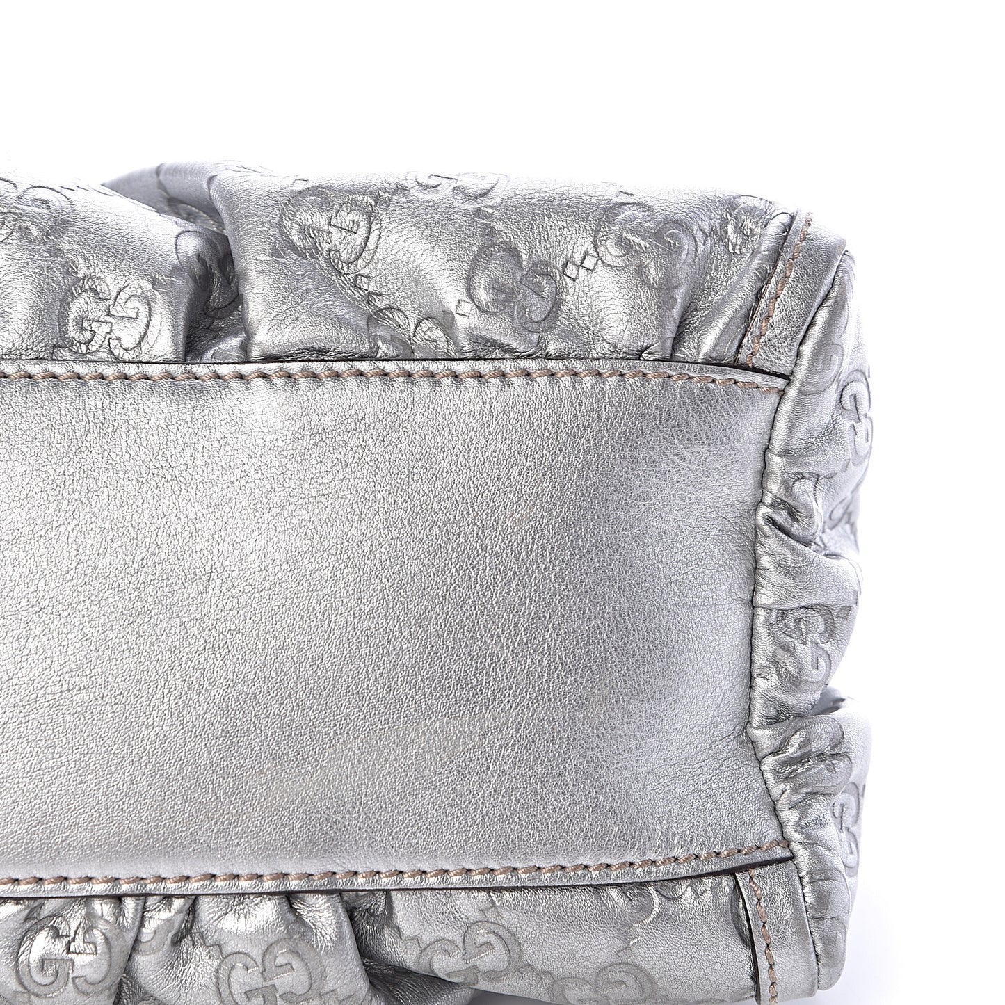 Metallic Guccissima Medium D Gold Hobo Silver