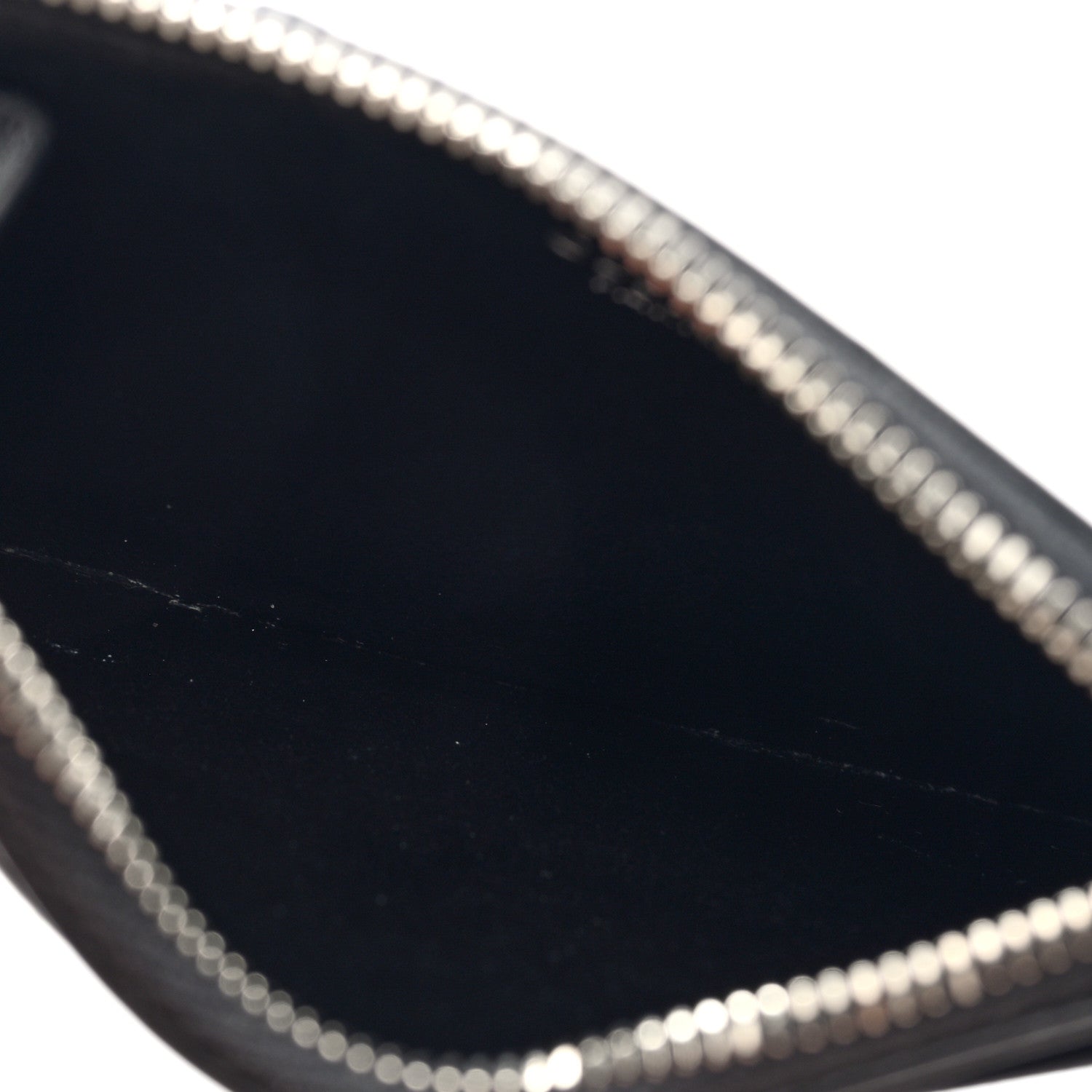 Celine Smooth Lambskin Zip Logo Card Holder Black White 5 of 6