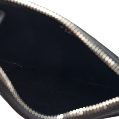 Celine Smooth Lambskin Zip Logo Card Holder Black White 5 of 6