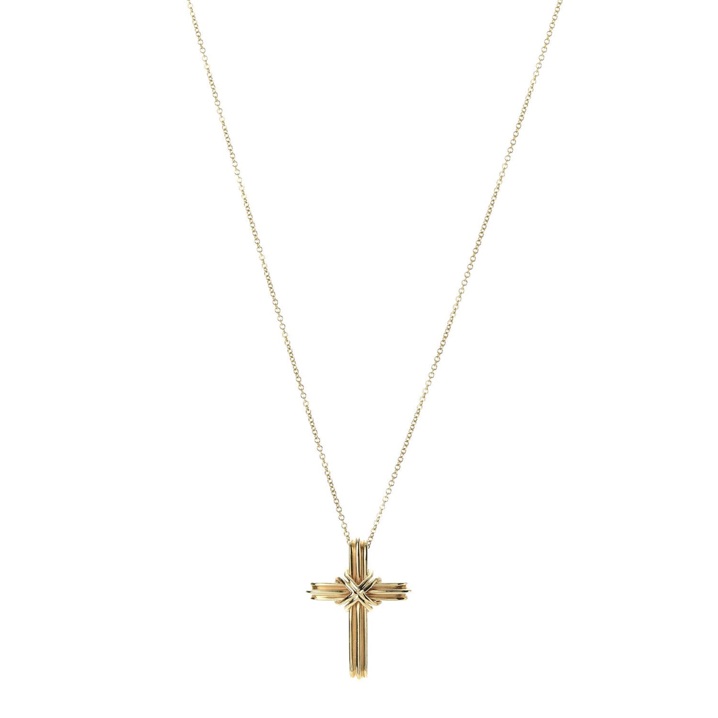 18K Yellow Gold Cross Pendant Necklace