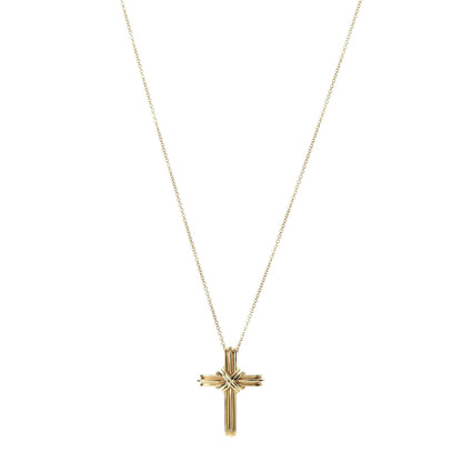 Tiffany 18K Yellow Gold Cross Pendant Necklace 1 of 6