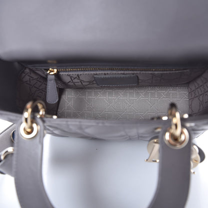 Christian Dior Lambskin Cannage Small My Lady Dior Gris 7 of 8