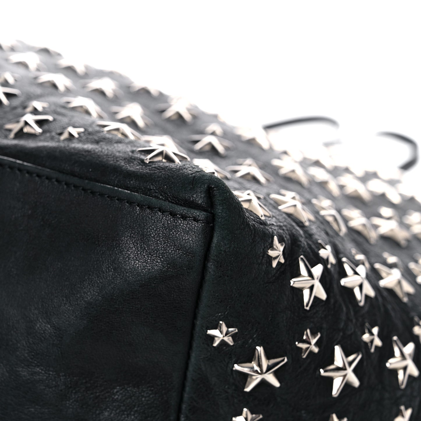 Calfskin Sasha Star Studded Tote Black