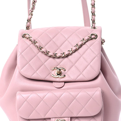 Chanel Lambskin Quilted Large Duma Drawstring Backpack Light Pink 8 of 10