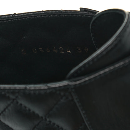 Chanel Shiny Lambskin Quilted Lace Up Combat Boots 39 Black 7 of 8
