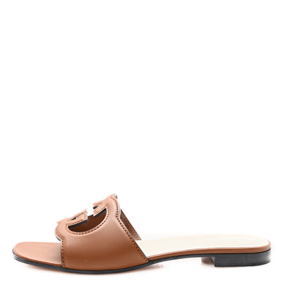 Gucci Cosmos Softy Calfskin Interlocking G Cut Out Slide Sandals 41 Cuir 1 of 10