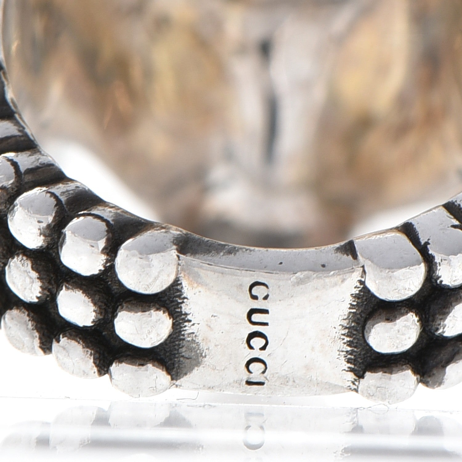 Gucci Sterling Silver Anger Forest Wolf Head Ring 52 6. 5 of 10
