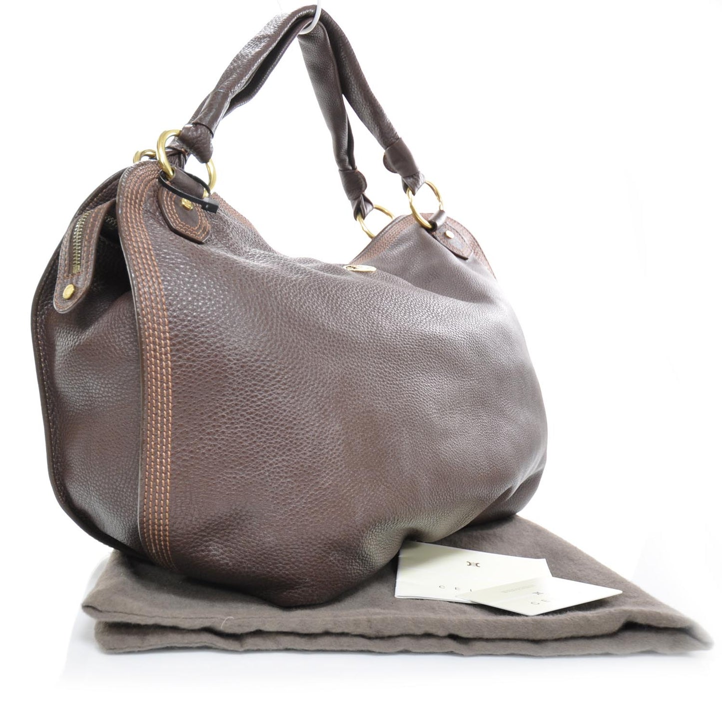 Calfskin Bittersweet Hobo Burgundy