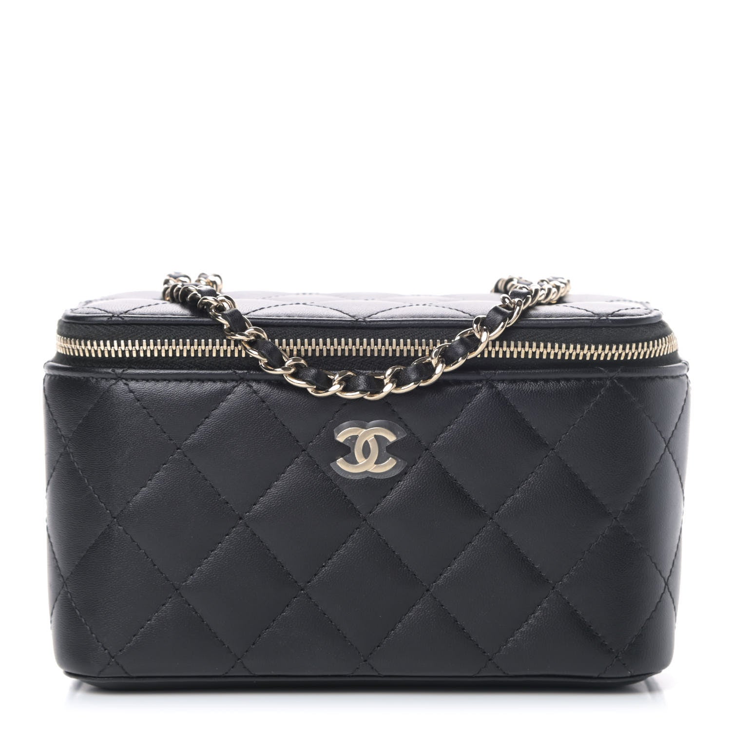 Chanel Lambskin Quilted Small Vanity Case With Chain Black 1 of 5