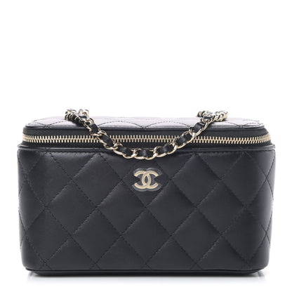 Chanel Lambskin Quilted Small Vanity Case With Chain Black 1 of 5