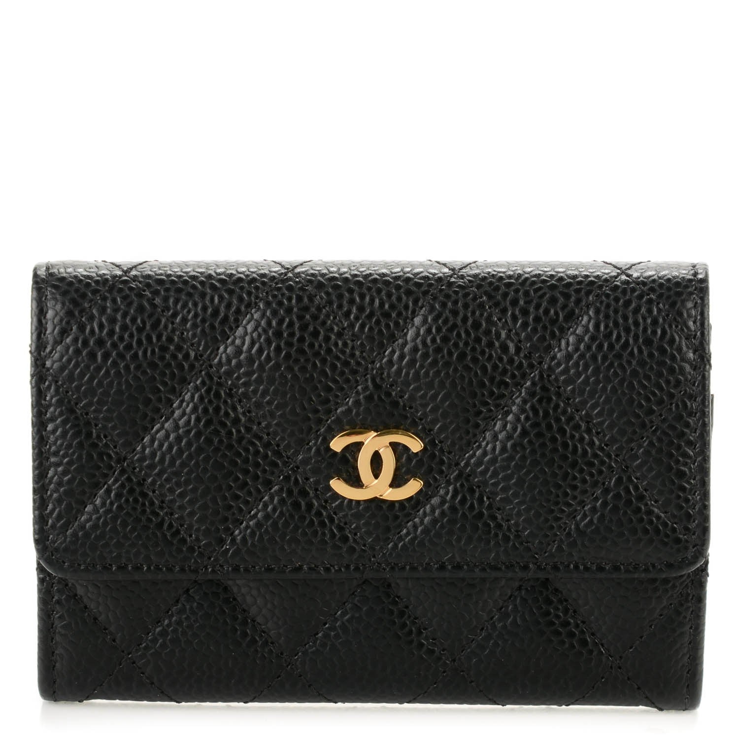 Chanel Caviar Quilted Flap Card Holder Black 1 of 8