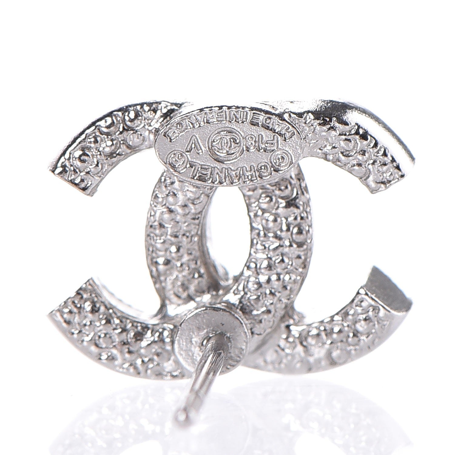 Chanel Crystal CC Earrings Silver 4 of 5