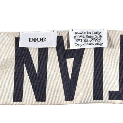Christian Dior Silk Oblique Mitzah Scarf Blue 4 of 4