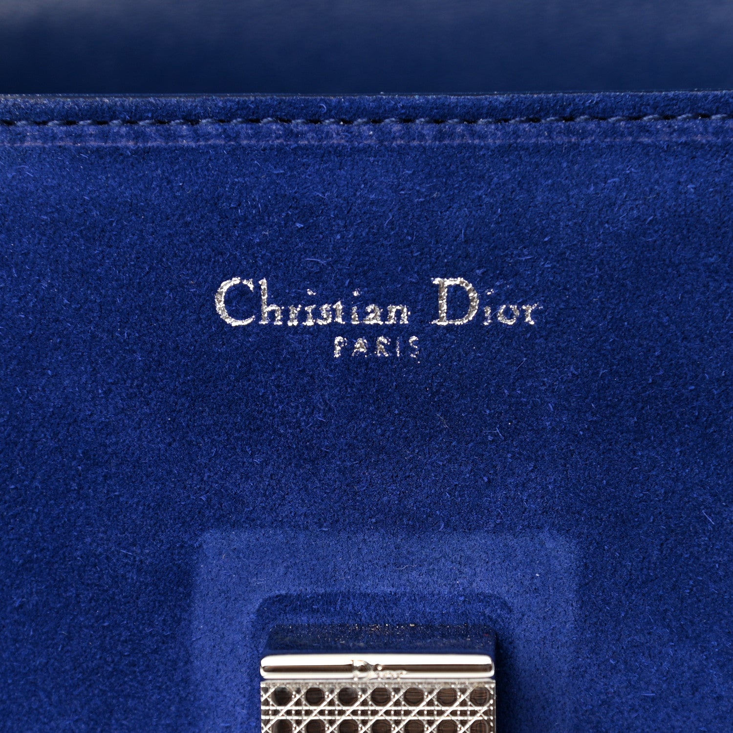 Christian Dior Suede Large Diorever Flap Navy 5 of 8