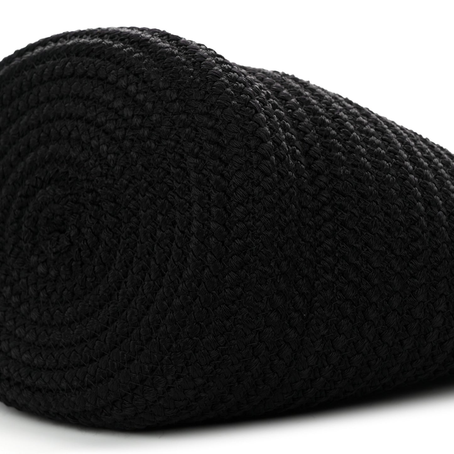 Nylon Lambskin Woven Ibiza Basket With Strap Black