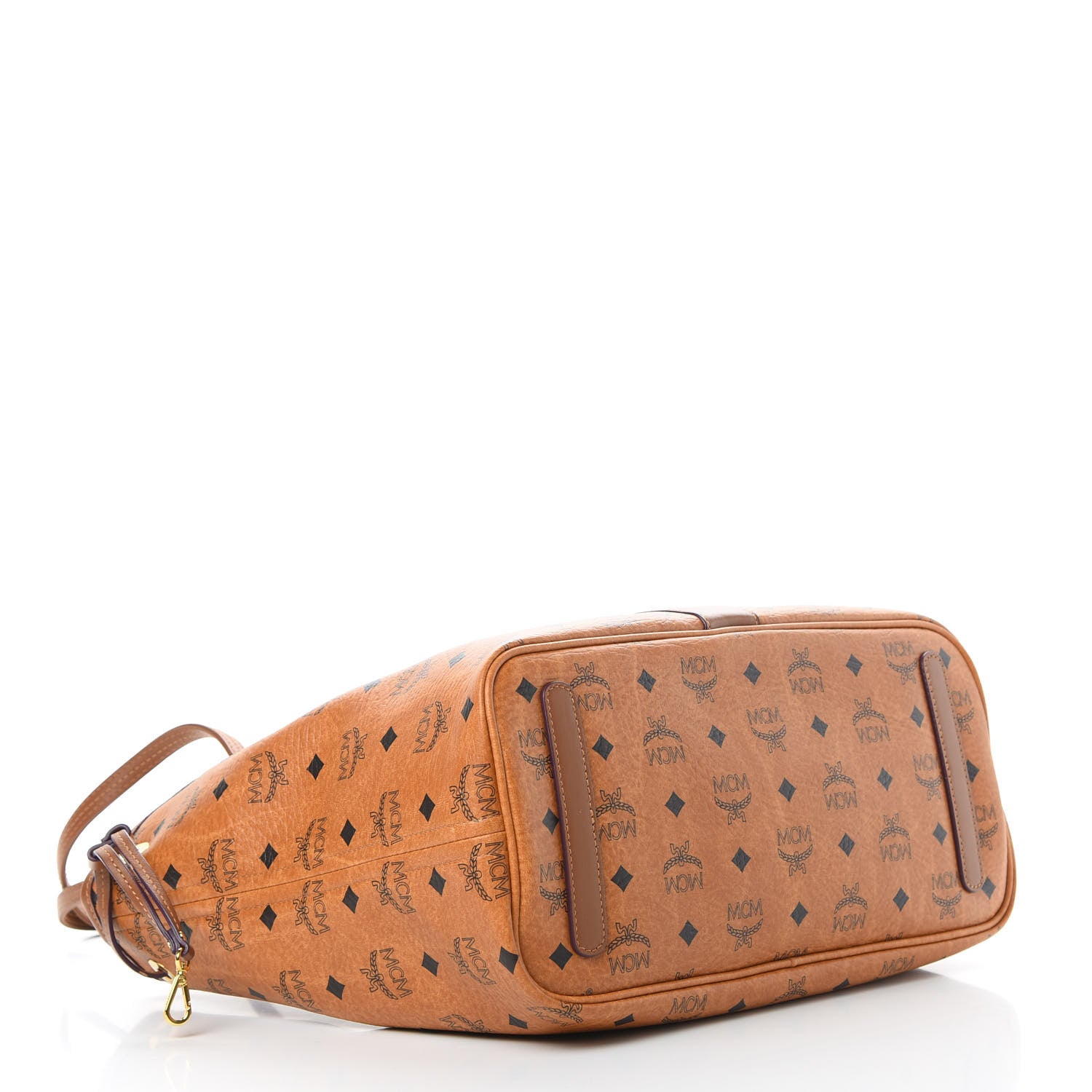 MCM Visetos Medium Liz Reversible Shopper Tote Cognac 7 of 16