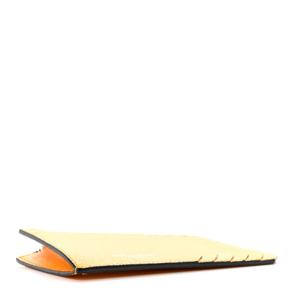Saint Laurent Grained Calfskin 5 Fragments Zip Pouch Card Holder Senape Yellow 3 of 8