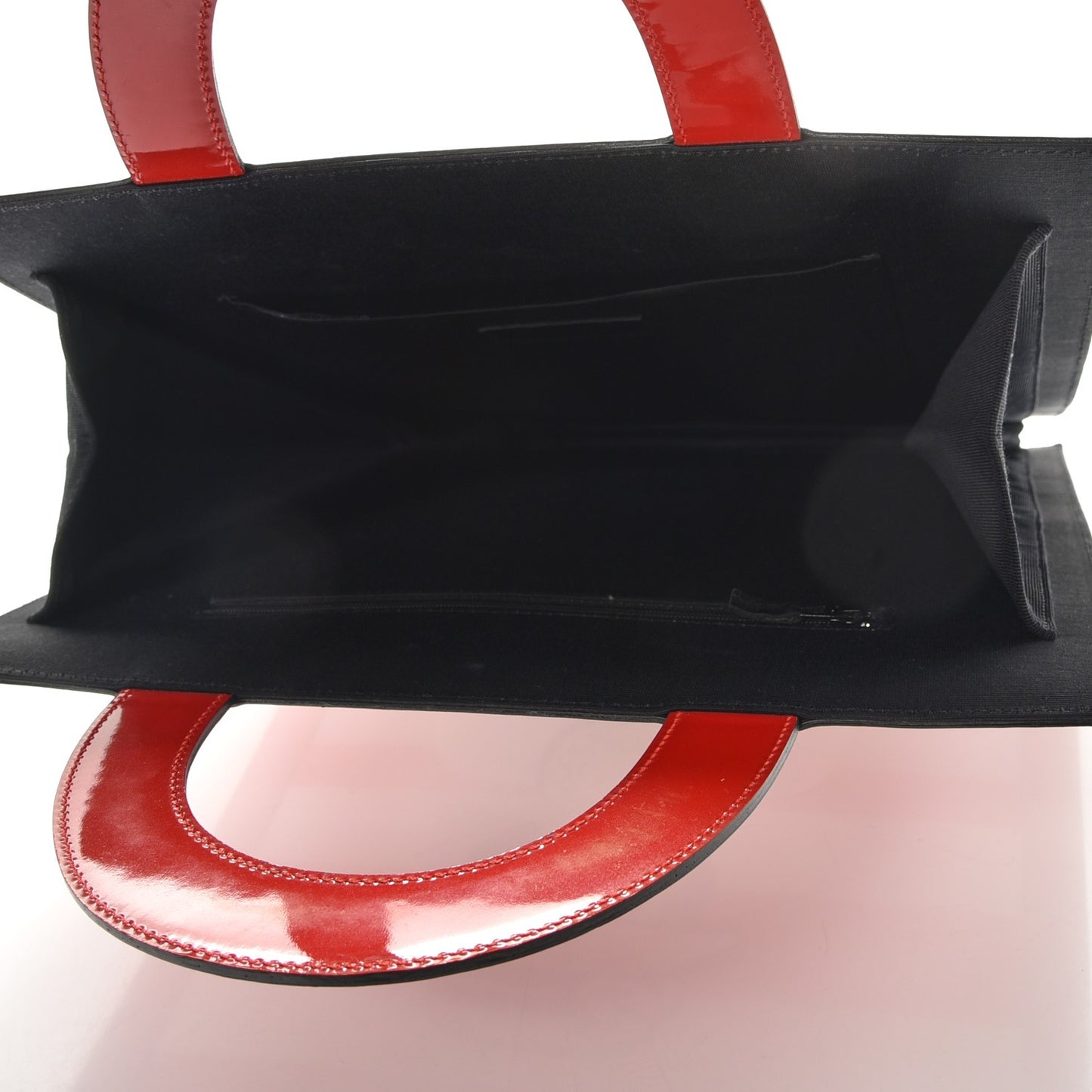 Patent Printed Shopping Tote Red