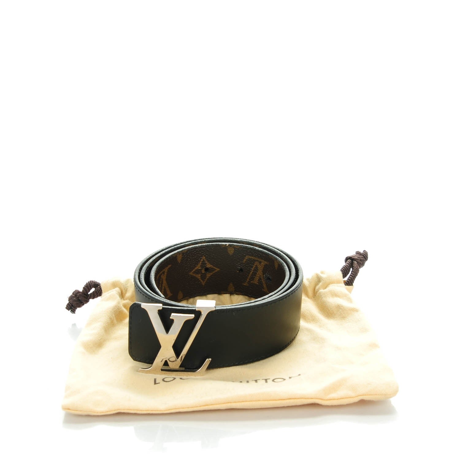 Louis Vuitton Monogram Macassar LV Initiales Reversible Belt80 32 Black 6 of 6