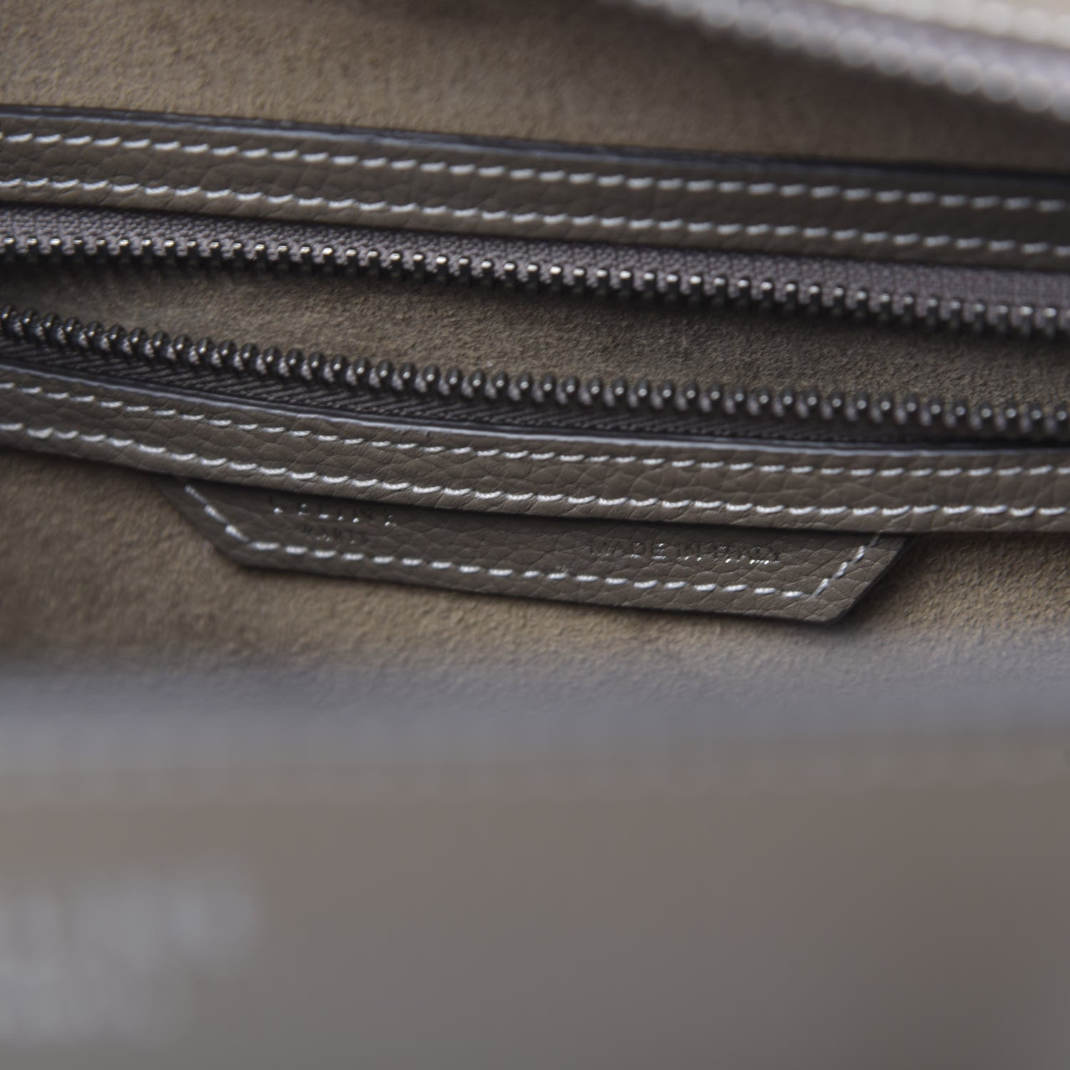 Celine Drummed Calfskin Micro Luggage Souris 6 of 9