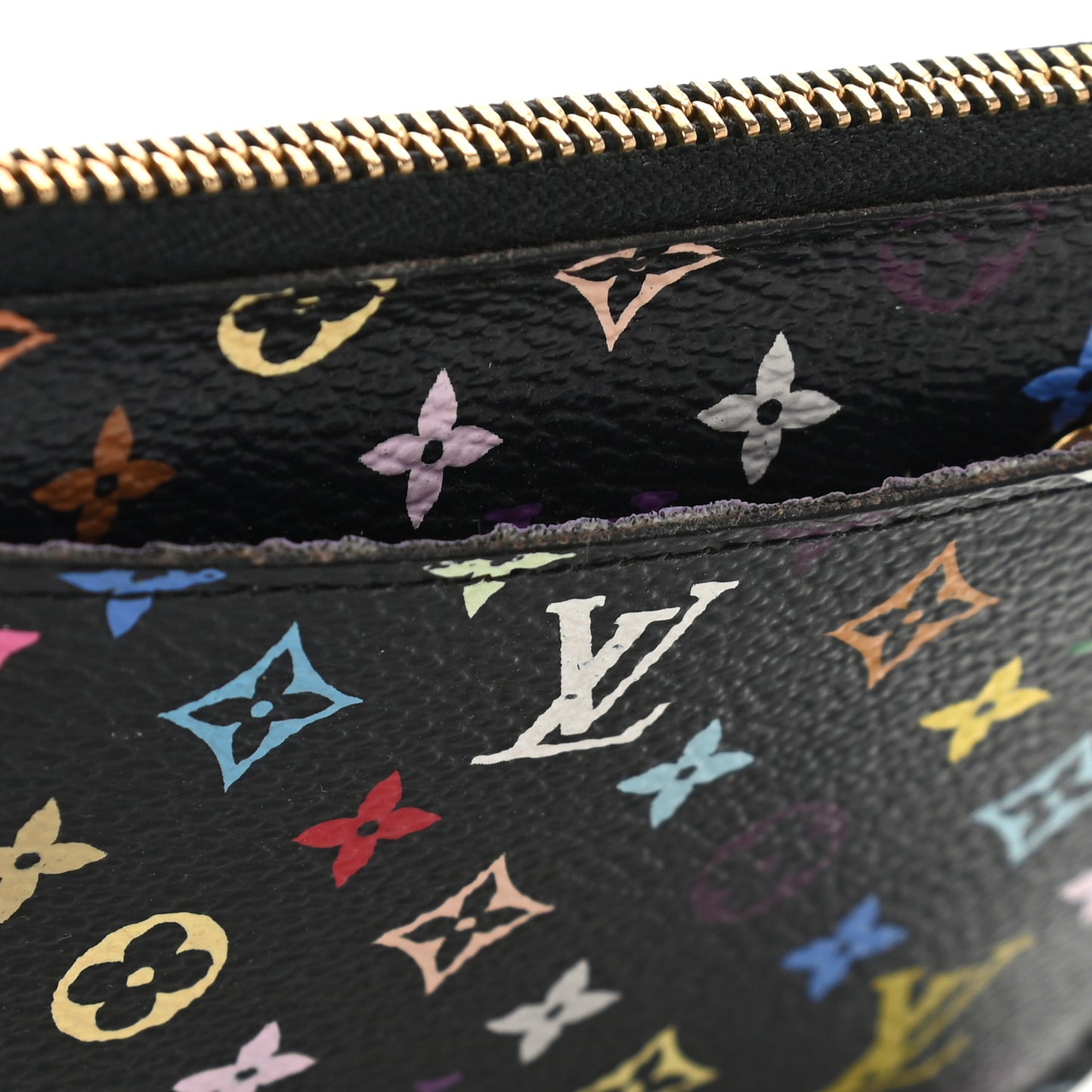 Monogram Multicolor Key Pouch Black Violet