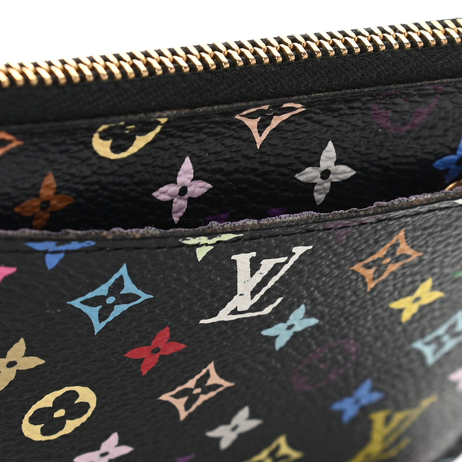 Louis Vuitton Monogram Multicolor Key Pouch Black Violet 9 of 10