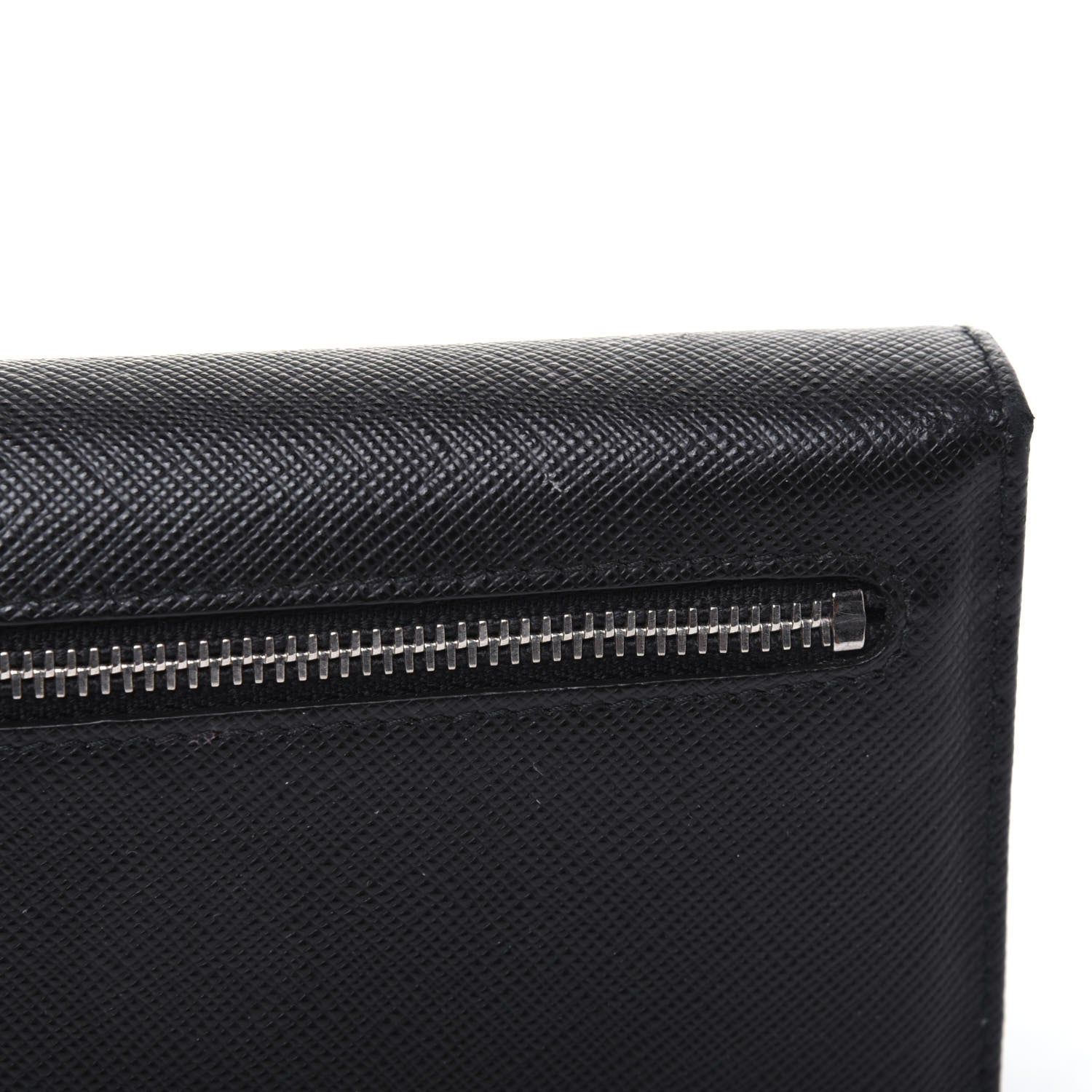 Prada Saffiano Metal Continental Flap Wallet Black 21 of 22