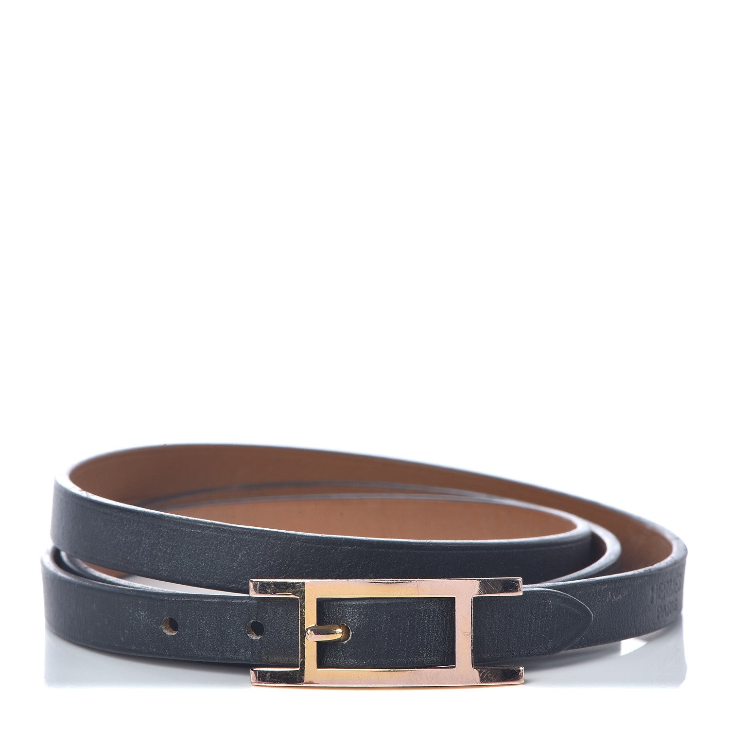 Hermes Chamonix Hapi 3MM Triple Tour Wrap Bracelet T2 Black 1 of 11