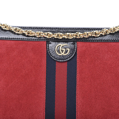 Gucci Suede Patent Web Small Ophidia Chain Shoulder Bag Hibiscus Red Black 7 of 10