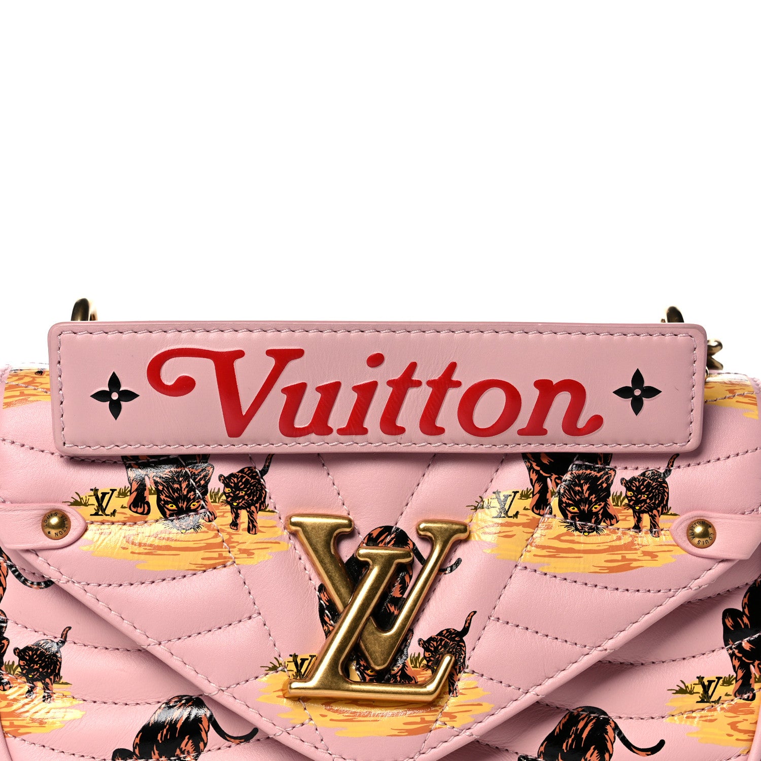 Louis Vuitton Calfskin Leopard Print New Wave Chain PM Light Pink 7 of 12