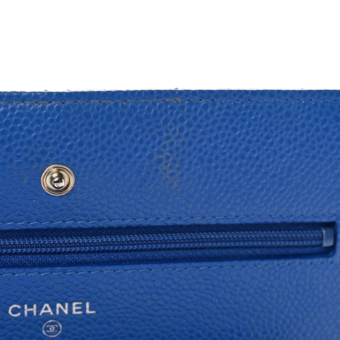 Caviar Quilted Wallet On Chain WOC Blue