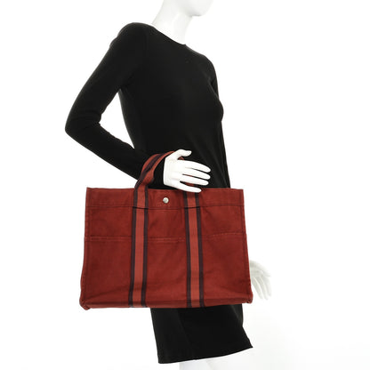 Hermes Canvas Fourre Tout MM Rouge 2 of 11