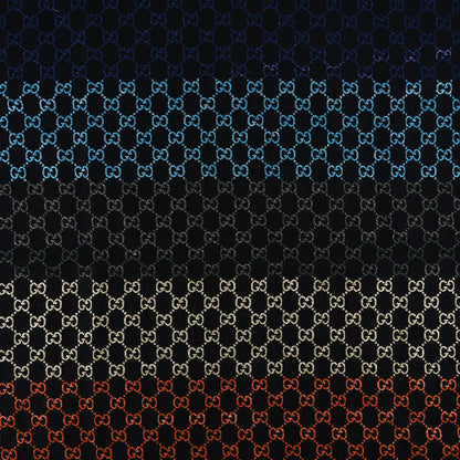 Gucci Viscose Cotton Silk Jacquard GG Monogram Shiny Summer Square Shawl Black Multicolor 2 of 6
