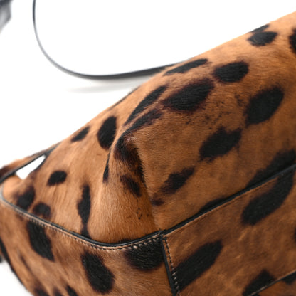 Salvatore Ferragamo Calfskin Pony Hair Hug Shoulder Bag Beige Testo Di Moro Black 9 of 10