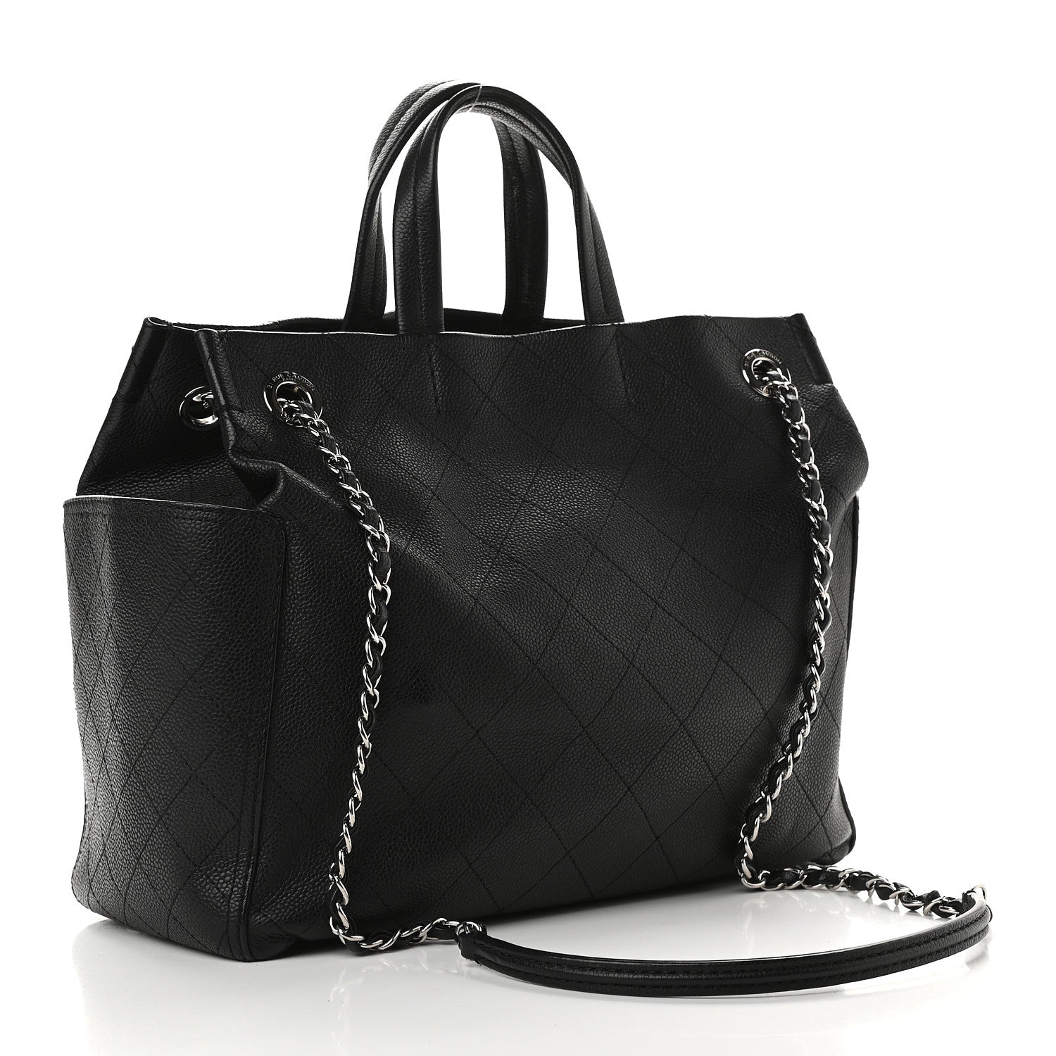 Chanel Grained Calfskin Medium CC Pocket Tote Black 3 of 9
