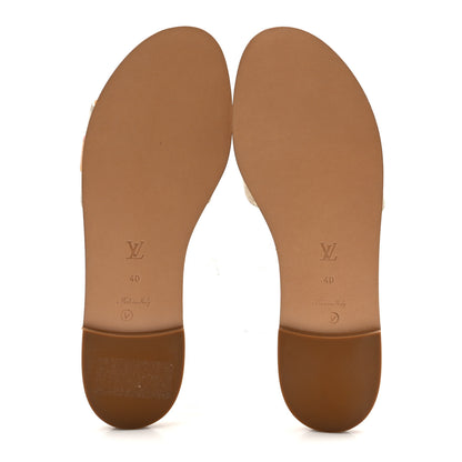 Louis Vuitton Monoglam Lock It Flat Mule 40 Gold 6 of 9