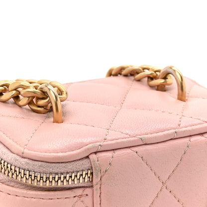 Chanel Lambskin Quilted Mini Sweet Camellia Vanity Case With Chain Pink 14 of 14
