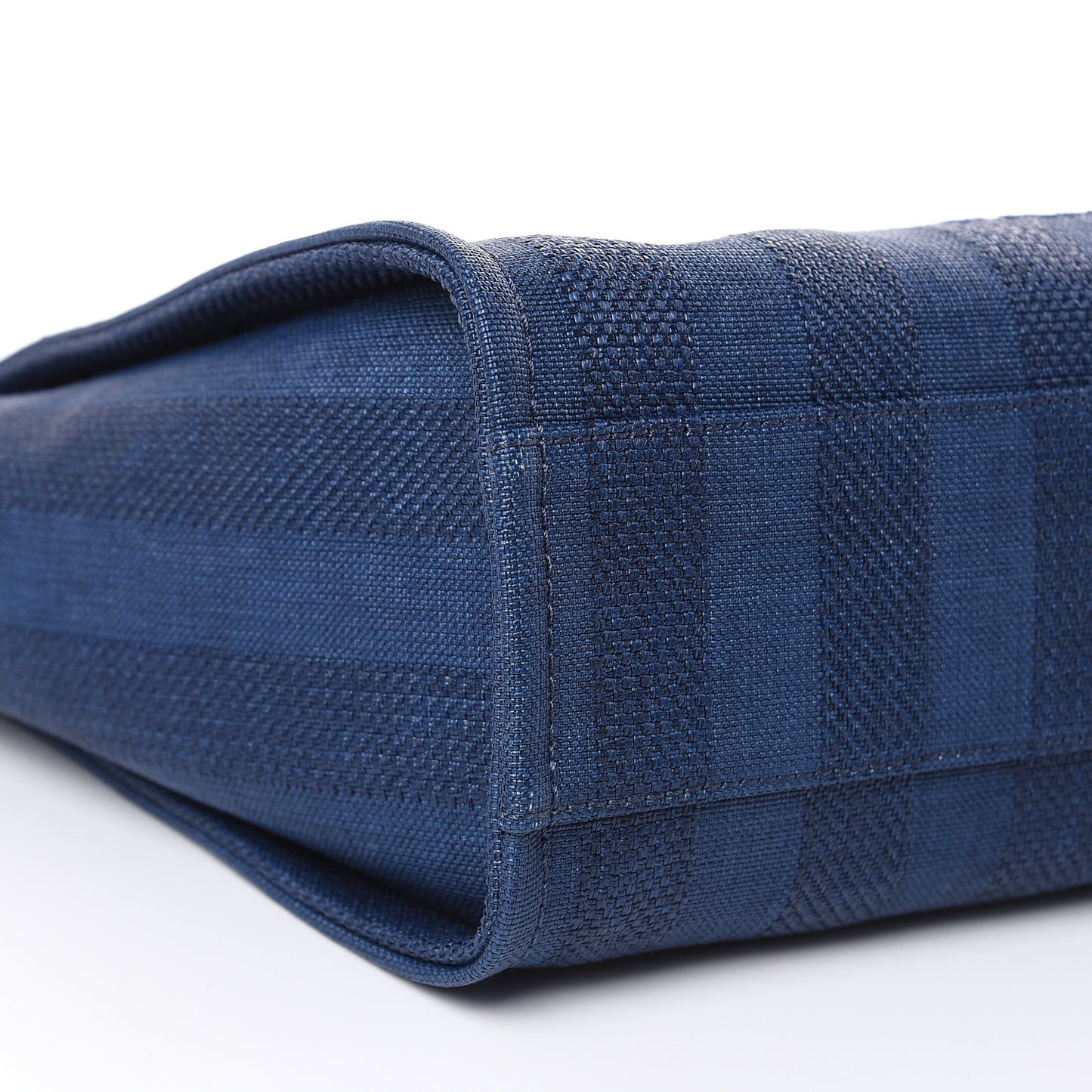 Mixed Fibers Striped Small Deauville Tote Navy Blue