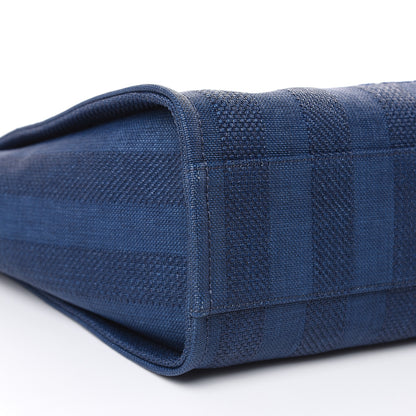 Chanel Mixed Fibers Striped Small Deauville Tote Navy Blue 8 of 10