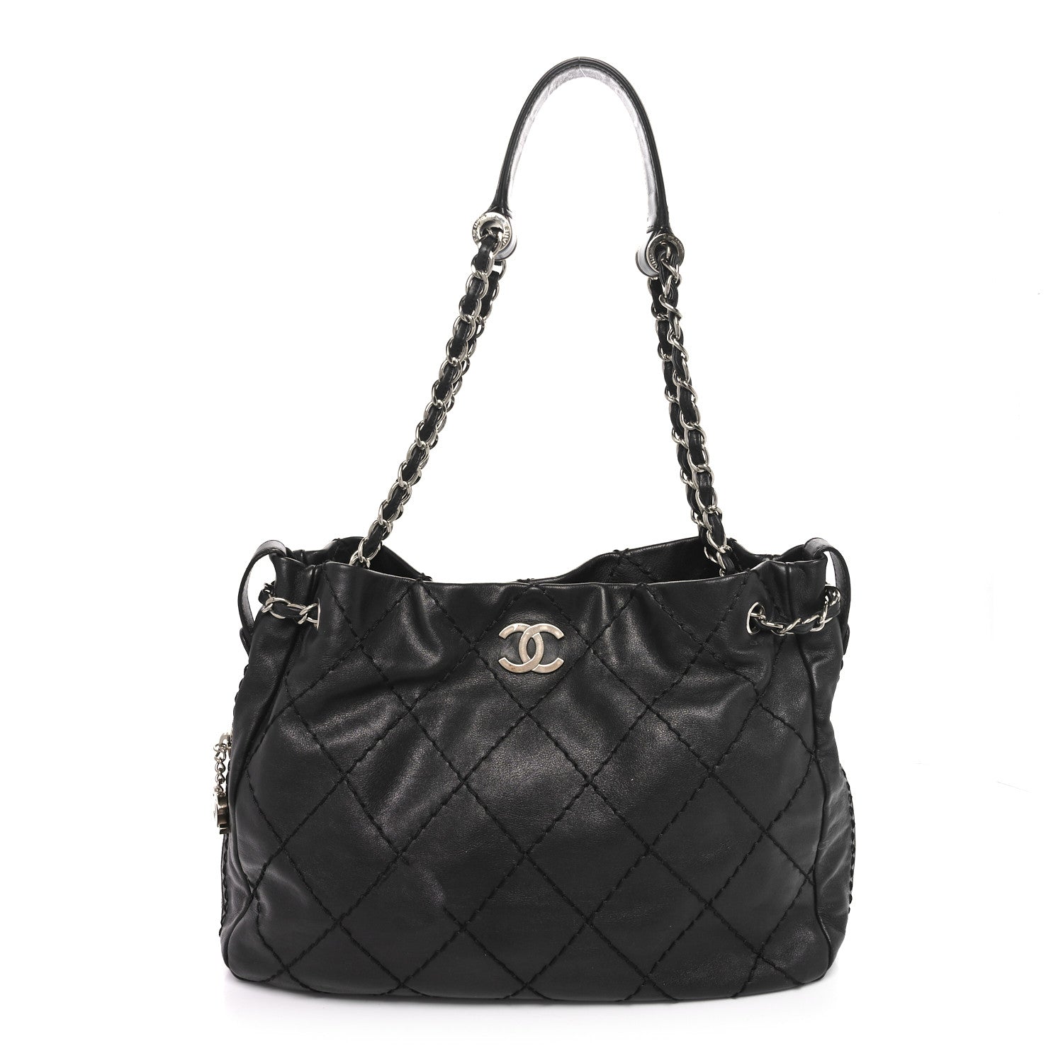 Chanel Lambskin Stitched Expandable Tote Black 1 of 11