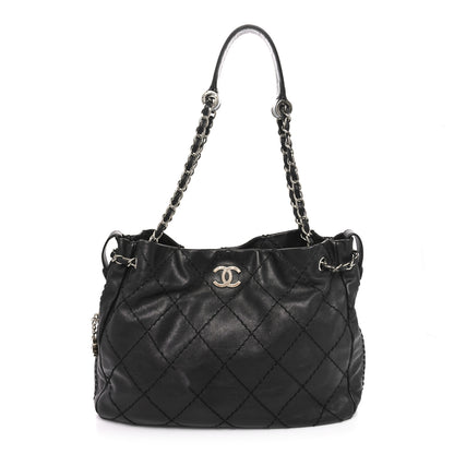 Chanel Lambskin Stitched Expandable Tote Black 1 of 11